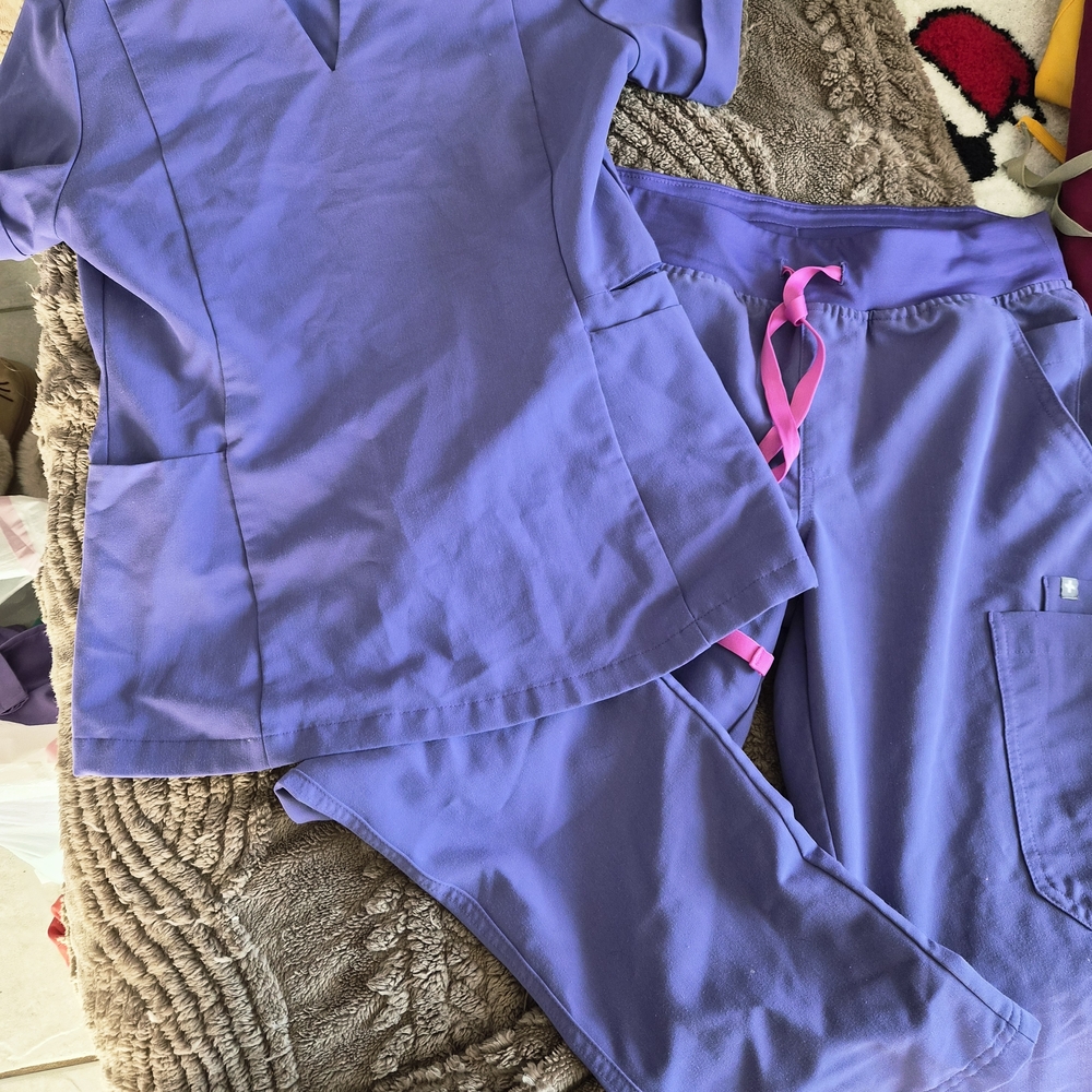 Figs Technical Collection Scrub Top in Purple